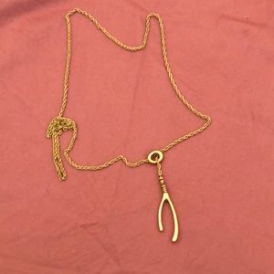 Gold wishbone necklace